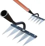 Garden Rake - Garden Scarifier Rake Heavy Duty Tine Scarifier Rake | Metal Garden Rake Labor Saving Tool Tine Rake Scarifier Weeding Farm Rake Stone