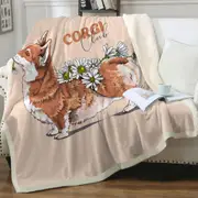 Adorable Corgi Dog Throw Blanket