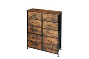 Levede Storage Cabinet Tallboy 10 Drawers Brown
