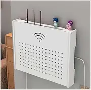 Router Box Router Storage Box Big WiFi Router Shelf Creative TV Set-Top Boxes,Wall-Mounted Wireless Router Storage Box Decorative Cable Management Hider Box for Home Office,Plug Board -D-Large (Color