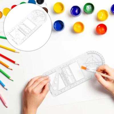 Drawing Ruler Set Tools for Drafting Art Supplies Shape Stencils Kids