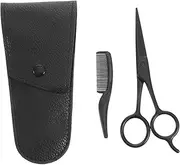 HONITANO 3pcs Stainless Steel Trimming Scissors Set with PU Leather Bag Precision Beard and Eyebrow Shears for Home and Barbershop Use for DIY Grooming and Styling