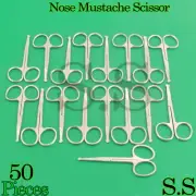 50 Safety Scissors Mustache, Nose, Ear Hair Pet Grooming, Manicure 3.5" STRAIGHT