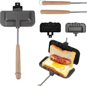 Removable Toasted Sandwich Maker Double-Sided Gas Hand Toaster Sandwich Maker Non-Stick Grill Cheese Maker, Camping Toastie Maker For Breakfast Pancakes, Omelets, Frittatas (01)