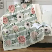 Classic Floral With Stripes Throw Blanket