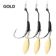 5 Pack Extra Wide Gap Weighted 3g 4/0 Twistlock Hook. Gold Willow Underspin