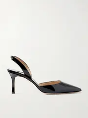 [Manolo Blahnik] Manolo Blahnik - Carolyne 70 Patent-leather Slingback Pumps - Black - IT40 IT 40 Black