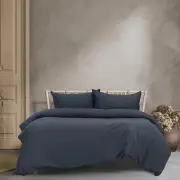 Ardor Boudoir Vintage Washed Navy Quilt Cover Set