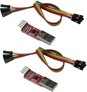 VKLSVAN 2PCS CP2102 Serial Module USB to TTL Converter Adapter UART Downloader 3.3V/5V with Jumper Wires