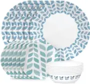 Corelle Global Collection Vitrelle 18-Piece Dinnerware Set, Triple Layer Recycle