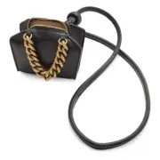 Stella McCartney L12219 Black Faux Leather Micro Chunky Chain Shoulder Bag