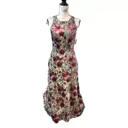 Aidan Mattox Floral Velvet Burnout Gown High Neck Size 2 Formal Wedding GORGEOUS