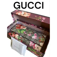 在飛比找蝦皮購物優惠-GUCCI 古馳 錢包 長夾 GG Supreme 花朵 藍