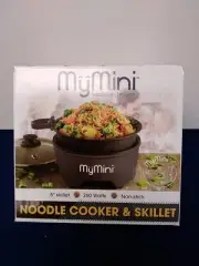 Nostalgia MyMini Electric Skillet & Noodle Maker Black 5 Inch Non-Stick Surface