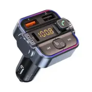 Bluetooth 5.3 FM Transmitter Car Adapter, Dual Micphone Hands-Free Calls Wire...