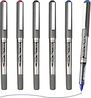 EYEYE Liquid Rollerball Pens Needle Tip, 0.5mm Extra Fine Point, 6 Pack 3 Colors Ink Rollerball Pens Quick Drying, Rolling Pen Smooth Writing for Journaling, Note Taking, Office and School Supplies