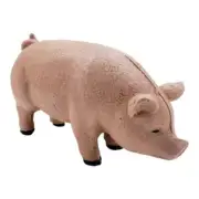 Cast Iron pink pig Bank Solid Metal Home Interior Decor Safe Figurine