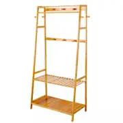 Wooden Clothes Rail Rack Garment Dress Hanging Display Stand Shoe Rack Storage