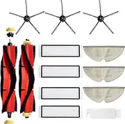 Replacement Parts Compatible for Xiaomi Roborock Mijia E25 E35 E4 S4 S4 Max S5 S5 MAX S6 S6 Pure/Maxv S60 S65 S50 Included Main/Roller Brush x2 Black Side Brush X3 Mop Pads x3 HEPA Filter x4