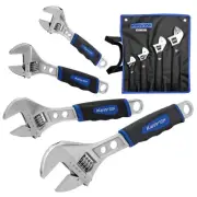 Adjustable Wrench Set (6" 8" 10" 12"), 3-in-1 Spanner Wrench w/Box End/Hex Fu...