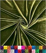 Barcelonetta | Stretch Velvet Fabric | Luxury & Soft | Velvet Fabric | 60" Wide Roll | 10% Spandex | Sewing, Apparel, Upholstery (Olive, 1 Yard)