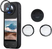 Rotating Lens Guards Compatible for Insta360 X4 Action Camera Lens Protector Frame Protective Cover Cage Removable Waterproof Anti-Scratch Camera Lens Caps Accessories (PC-2805 Plastic)