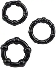 Silicone Soft Ring Set for Men with 3 Different Sizes, Beaded Cock Ring for Delayed Ejaculation, Penis Enhancement Erection Aid Sex Toy (MixThree Rings)
