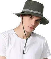 [Huakunda] Waterproof Bucket Hat for Men Rain Hat Quick-Dry UPF50+ Sun Cap UV Protection Beach Hat for Sport Hiking Camping Traveling Fishing