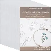 HSHGZSR Sticky Water Soluble Embroidery Stabilizer, Self Adhesive Wash Away Stabilizer, Paper Stabilizer, Wash Away Embroidery Stabilizer for Print or Draw Patterns Hand Machine Embroidery (10pcs)