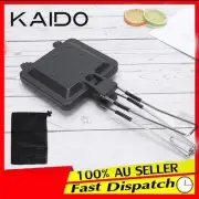 Folding Jaffle Iron for Picnics Outdoor Use Stoves Sandwiched Press.
