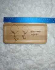 Classic Pooh And Eeyore Life Is Better Together Bamboo Tray, Vanity Tray, Wooden