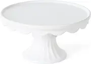 Martha Stewart Patterson 10" x 5.1" White Round Stoneware Cake Stand