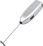Generic Milk Frother Handheld Electric Silver Aluminum Handle for Coffee, Cappuccino, Frappe, Latte, Hot Chocolate