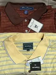 Two NEW With Tags Golf Shirts- 2XL/XXL - Bollé & Alan Flusser Golf -Great Deal