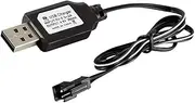 KERDEJAR Charging Cable,Charging Cable Battery USB Charger Ni-Cd Ni-MH Batteries Pack SM-2P Plug Adapter 4.8V 250mA Output Toys Car Black