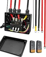 GMURA Pre-Wired Winch Control Box Kit, 12V 500A Winch Solenoid Contactor Relay & Wireless Winch Receiver & Remote Control & Jumper Cables, for 8000lbs-17000lbs ATV UTV Trailer Winches