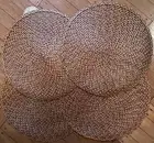 4 Benson Mills Monaco Polypropylene Braided Round Placemats. Sunset Color 15 in.