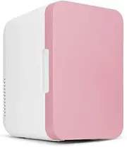 8L Mini Fridge For Bedrooms Portable Drinks Refrigerator With Cooling And Warming Function Skincare Fridge AC+DC Power Compatibility For Cars, Bedroom, Cosmetic, Medications, Home And Travel(Pink)