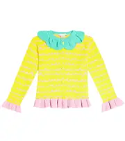 [Stella McCartney Kids] Stella McCartney Kids Striped cotton cardigan Y 3 yellow