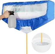 Split Air Conditioning Service Bag, Air Conditioning Cleaning Cover Bag with 10ft Water Pipe, Wall Mounted Air Conditioning Cleaning Kit (Blue, Large (137x28 cm))