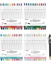 Zebra Clickart Water-Based Pen 48 Colors All Color Set 0.6mm WYSS22-48C Japan Import With Original Stylus Ballpoint Touch Pen