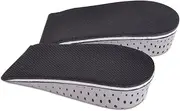 [Generic] Memory Foam Invisible Height Increasing Insoles Height Elevator Insoles Heel Lift Shoe Pad (Black, L)