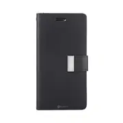 iPhone 16 High-Quality Flip Wallet Case Cover: Shock-Resistant with Front Cover, Multiple Card Slots, Magnetic Closure and Media Stand Convertible - Black