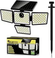 Solar Motion Sensor Light, IP65 Waterproof LED Security Light for Home - 1 Pack