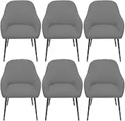 Curved Back Chair Covers for Dining Room Set of 1/2/4/6, Modern Chair Slipcovers, Semi Circle Back Chair Seat Protector for Kitchen Living Room(Gray,6 Pack)