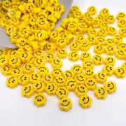 10MM Yellow Cloud Smiley Face Acrylic Beads