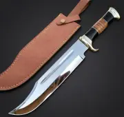 18" Large Crocodile Dundee Bowie Knife with Leather Sheath Fixed Blade Knife