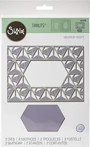 [Sizzix] Thinlits Die Set 2 Pack 664398 Geo Lattice Frame by Jessica Scott Scrapbooking Dies, Multicolor