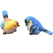 Catzon Funny Garden Bird Statue Indoor Outdoor Statues Yard Art Figurines for Patio Lawn House (Blue+Orange)