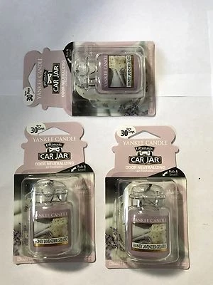 SET OF 3 - NEW Yankee Candle Car Jar Ultimate HONEY LAVENDER GELATO